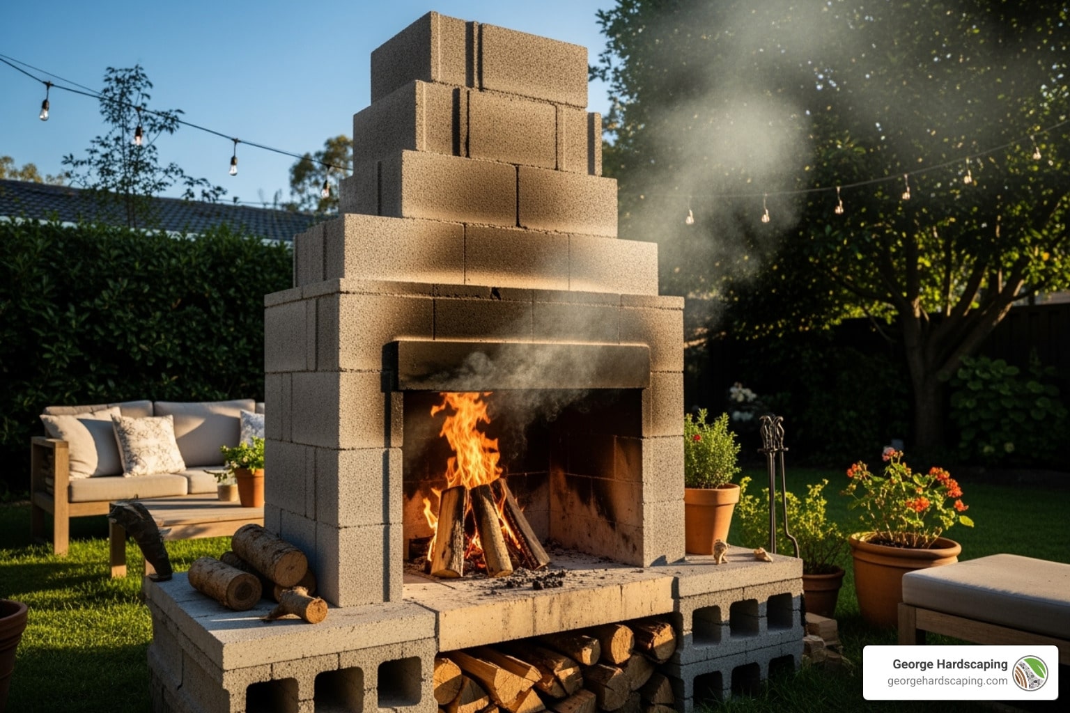 Block by Block: Crafting Your Outdoor Fireplace with Cinder Blocks