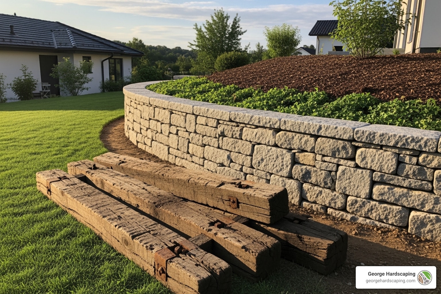 Upgrade Your Landscape: Replacing Railroad Ties with a Stone Wall