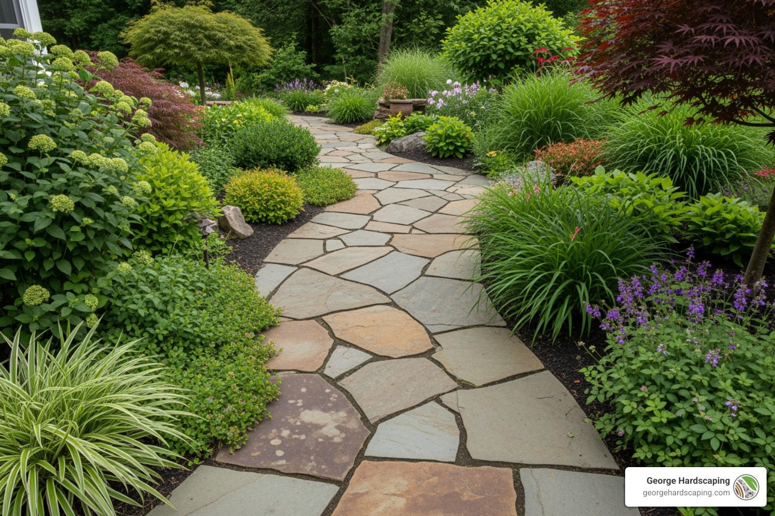 Flagstone Walkway Installation: From Dirt to Designer Path