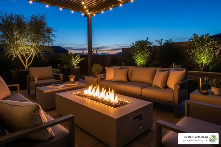 Gas fire pit installation