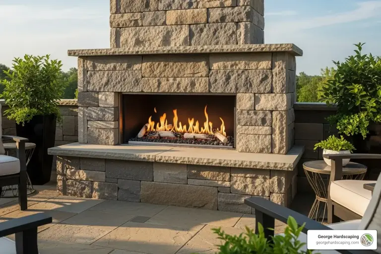 gas fireplace outdoor