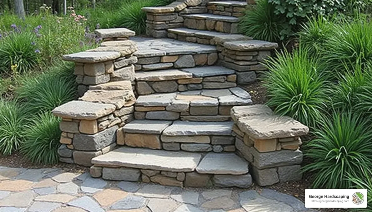 how to build outdoor stone stairs