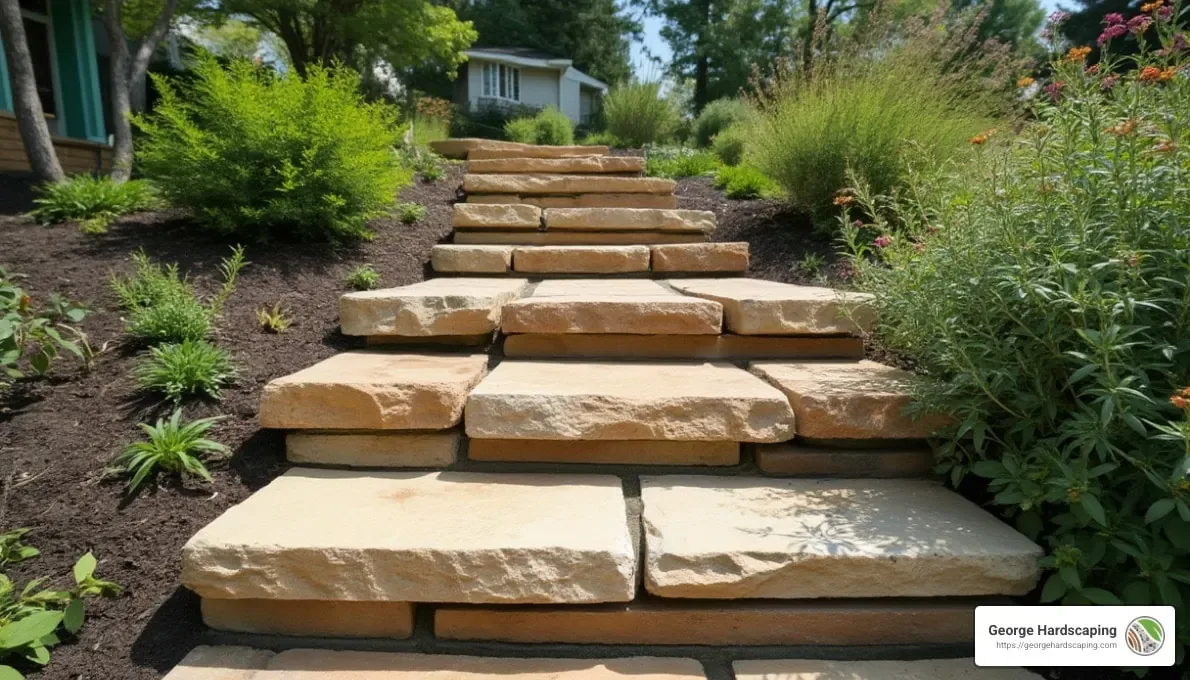 how to install stone stair treads