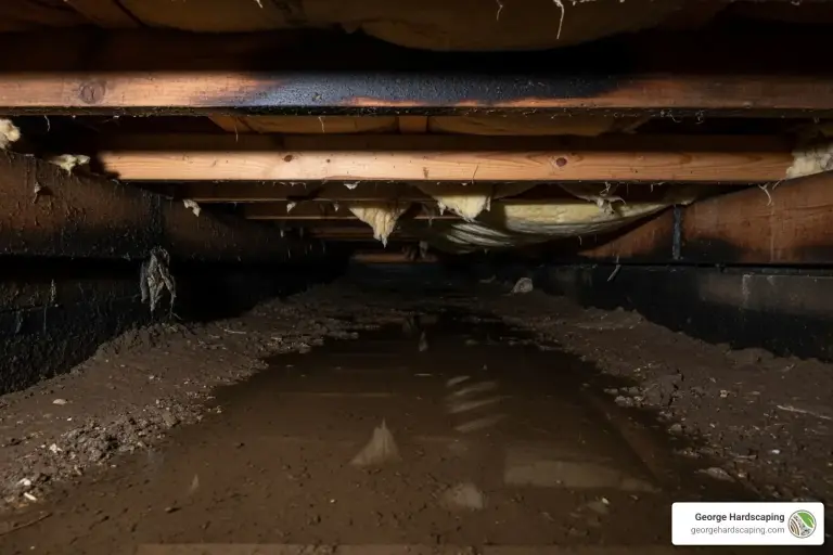 Wet crawl space